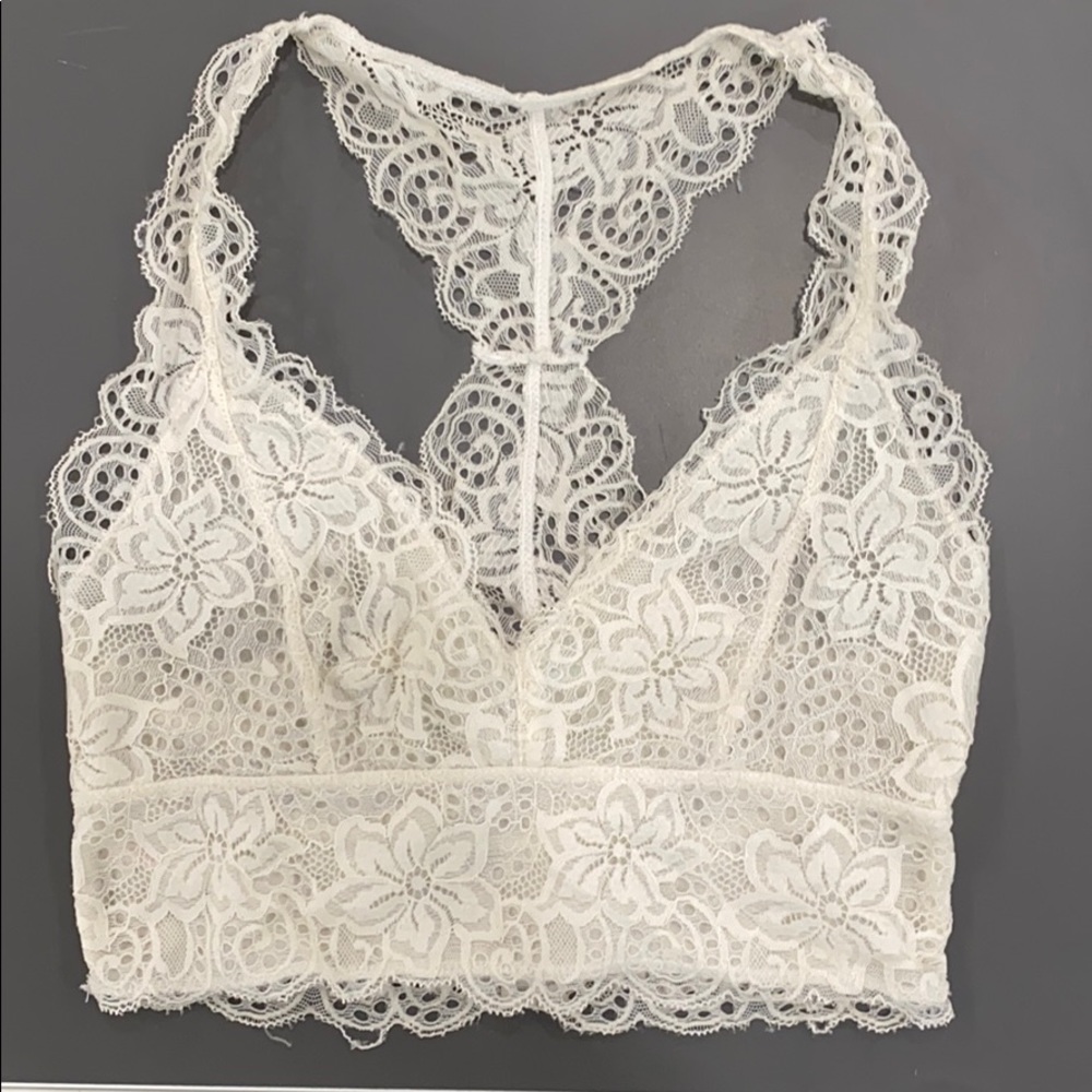 floral lace bandeau top